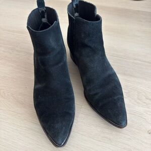 Black Suede Pointed-Toe Women's Ankle Boots